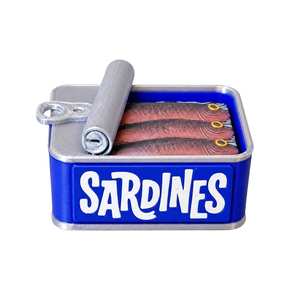 Cute Design Sardine Clicker Press Sound Device Sardine Tin Decompression Toy Bag Accessory
