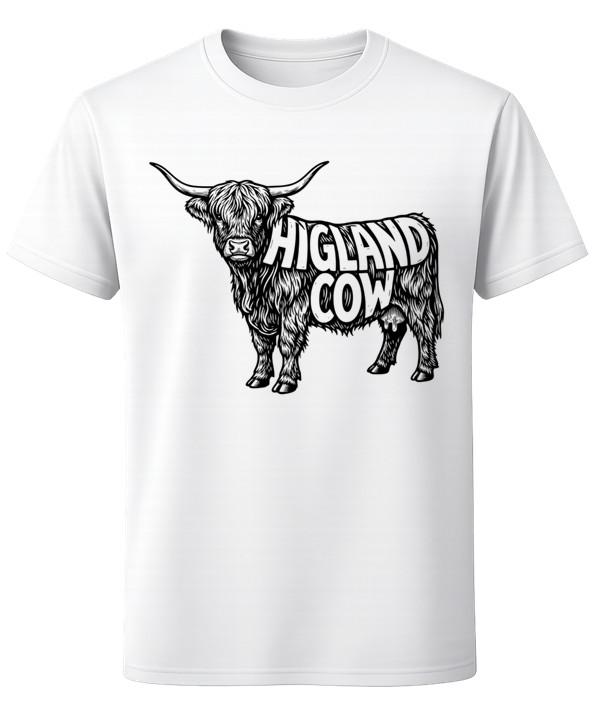 Highland Cow Graphic T-Shirt Funny Farm Animal Unisex Tee S