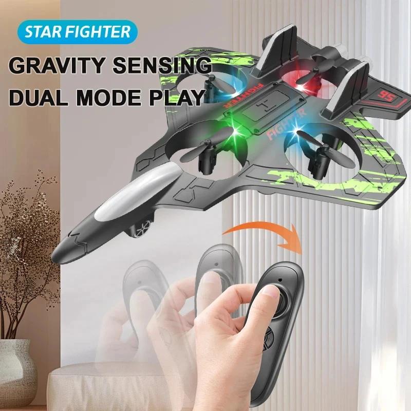 Rechargeable Mini RC Drone Remote Safe Fall-resistant RC Helicopters Drone ChildrenToys(No remote control battery)