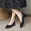 Woman Elegant Summer French Square Toe High Heels Mary Janes Female Retro Casual Shoes Low Heeled Soft Soled Ladies Shoes