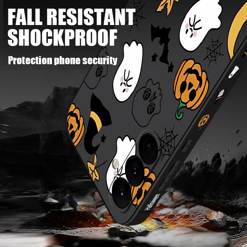 Lanyard Phone Case For Samsung Galaxy A56 A17 A26 A16 A36 A55 A54 A53 A15 S24 S25 FE S25 S22 S23 Ultra Plus Pumpkin Patterned Cover