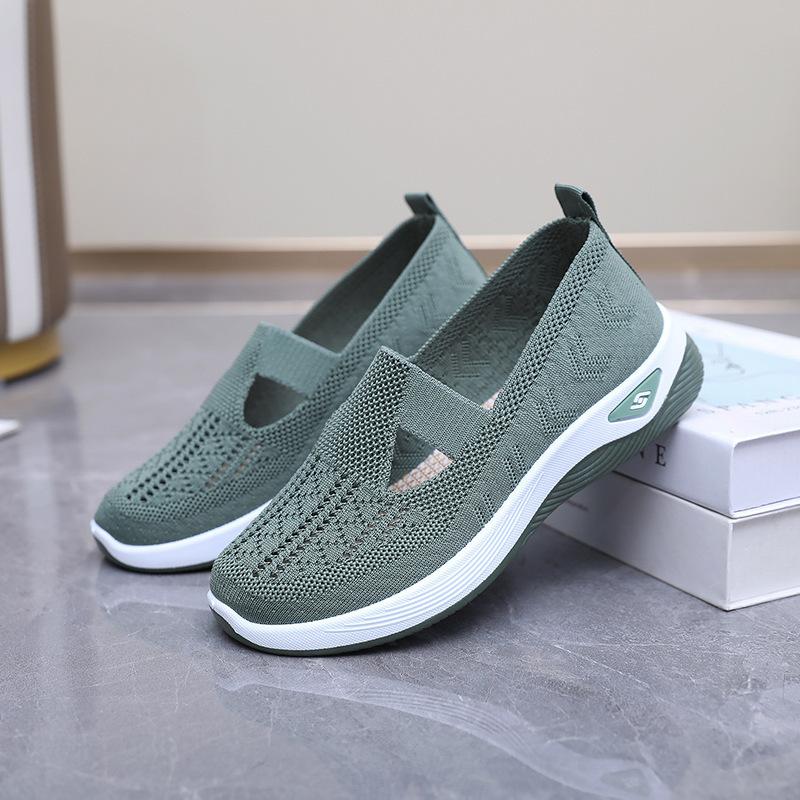 Flying woven women's shoes mother shoes cloth shoes soft-soled women's shoes middle-aged and elderly mother walking women's shoes summer mesh shoes