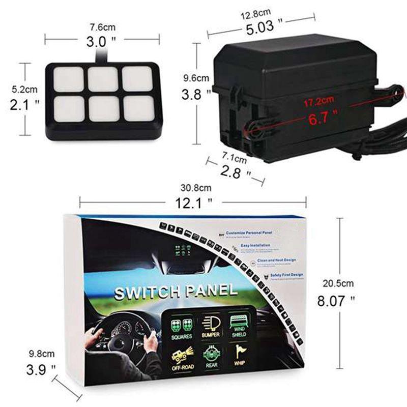 BT-6 Gang Switch Panel Electronic Relay System Circuit Control Box Fuse Relay Box Wiring Harness For Auto Truck Boat Marine Part