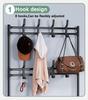 3-In-1 Design for Coat Rack with Shoe Storage White Freestanding Coat Rack with 8 Hooks for Hallway Entryway 60CM/23.6 In