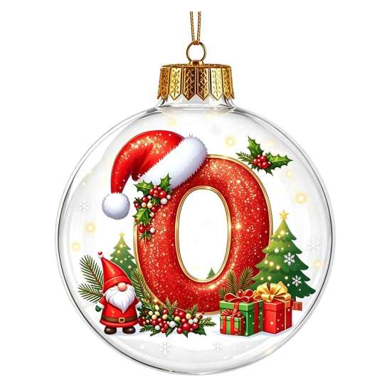 Indoor Outdoor Xmas Hanging Ornaments 26?Letter Acrylic Christmas Ball Ornament, 3D Crystal Style Alphabet Gift Ideas for Family Pendant, Tree Home