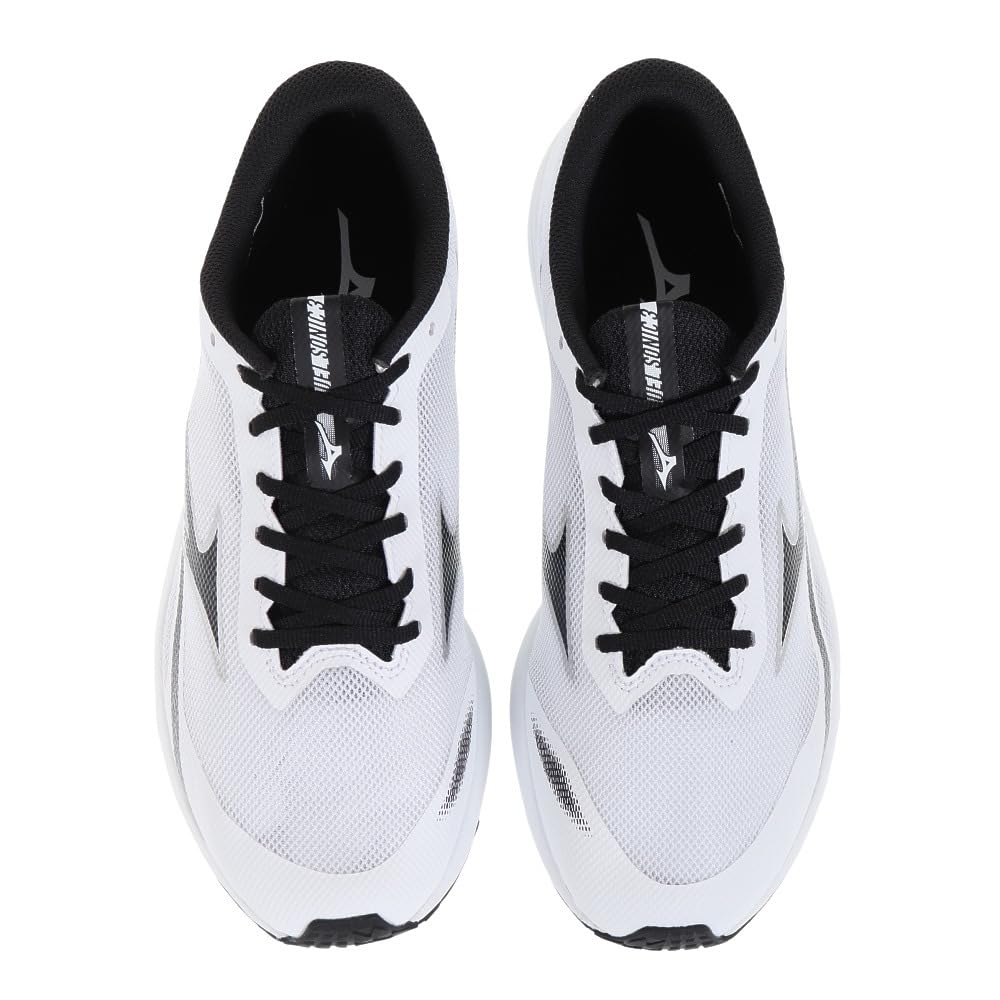 Mizuno Duel Sonic 3 Running 2E Shoes, White/Dark Gray/Black, 26.0 cm,
