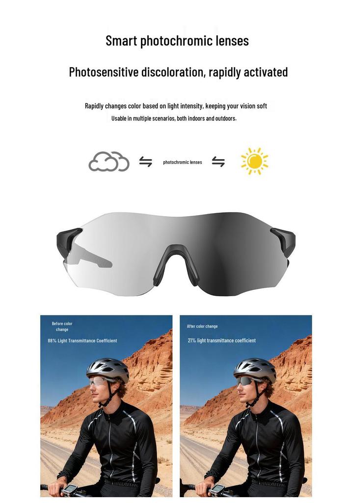 Smart Bluetooth Cycling Glasses: AI Translation, Wireless Calls & Music, S2 Sports Sunglasses