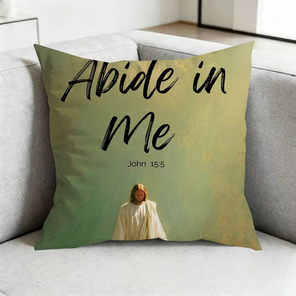 J-Jesus Bible Verse Gods Plan Square Double-Sided printed Pillow Case Bedroom Bedside Pillow Sofa Cushion Cover Gift