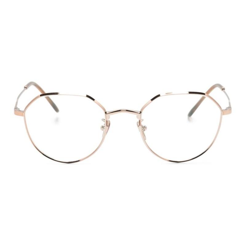 Armani George Temple Logo Metal Irregular Optical Frame Women's Gold