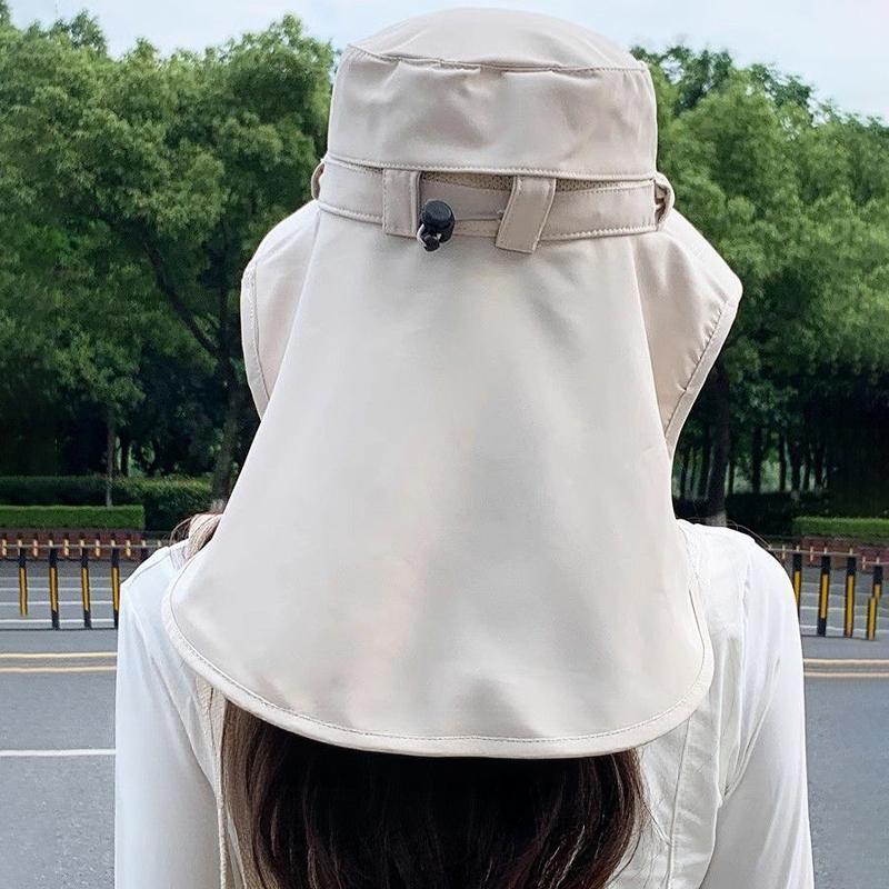 Breathable Uv Protection Sun Hat With Face Cover And Neck Flap For Women Summer Outdoor Fishing Hiking Gardening Wide Brim Cap