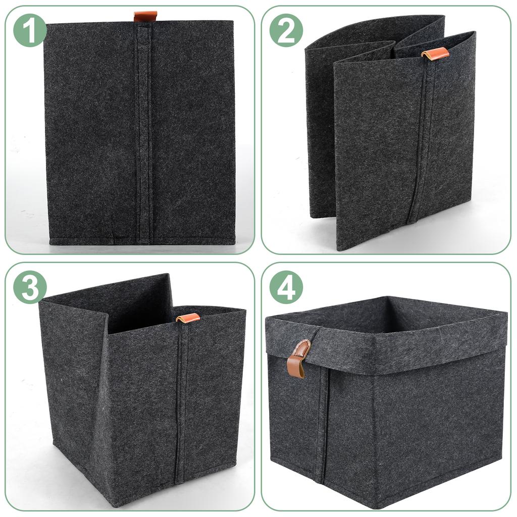 6Pcs Fabric Cube Foldable Storage Organizers Clothes Blanket Organizer Box Closet Storage Bins with Hanging Ring Toys Basket Hot