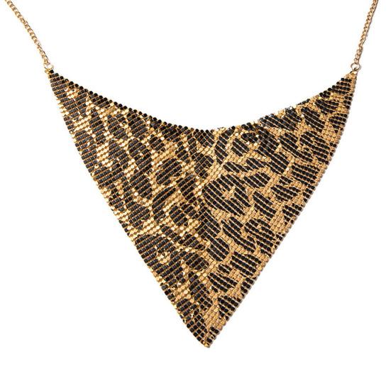 Yousheng 2Pcs/Set Necklace Earrings Set, Adjustable Golden Leopard Print Necklace Hook Earrings Set for Women, Animal Print Accessories for Parties