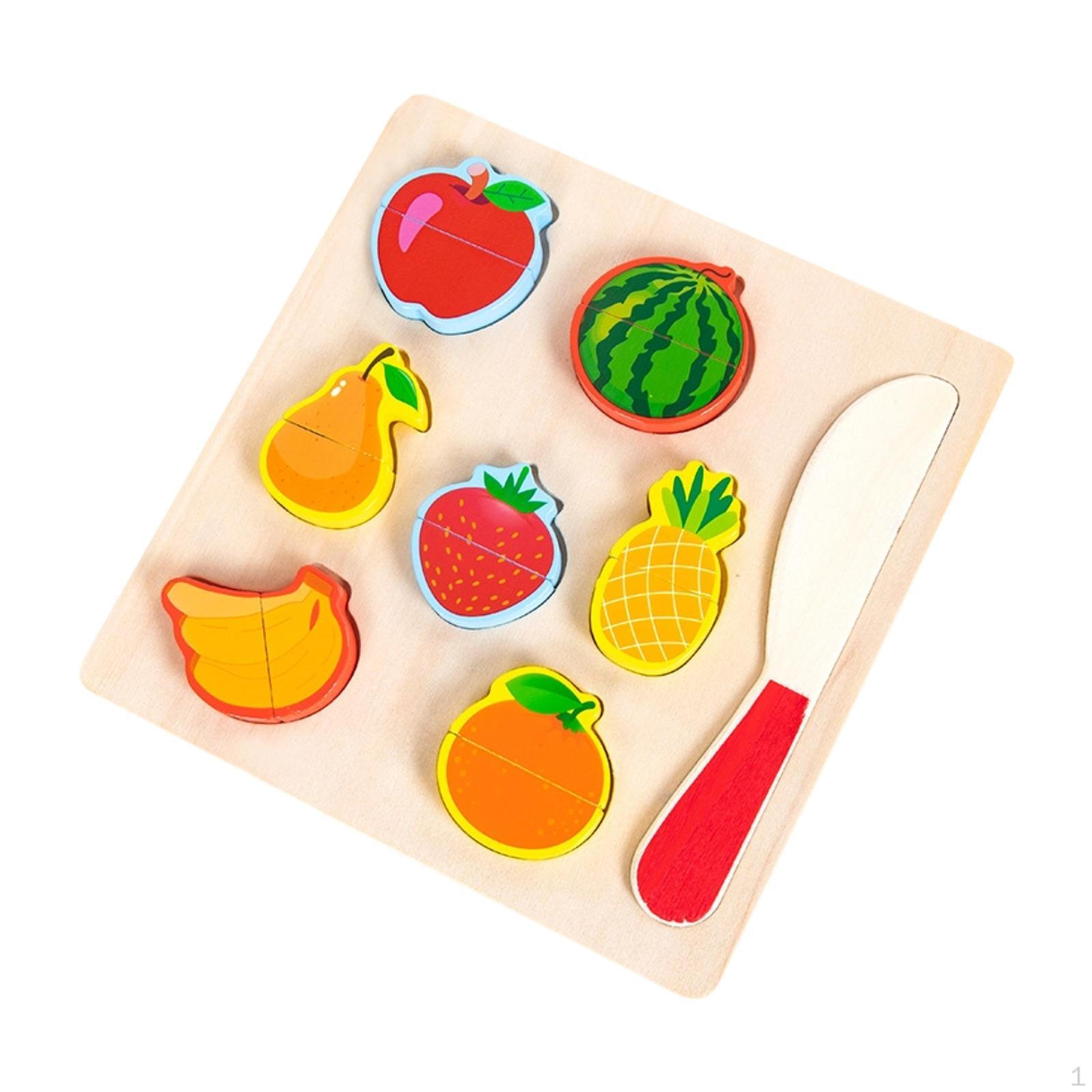 

Wooden Play Food Set Pretend Cutting Toys for Gifts Birthday Boys Girls Fruit