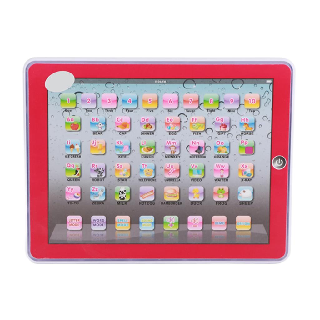 Baby Kids Toddler Learning English Machine Tablet Early Educational Study Toy (Pink)