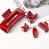 Korean Acrylic Red Geometric Hair Claw for Women Fashion Small Large Square Hair Crabs Clip Hair Clamps Hair Accessories