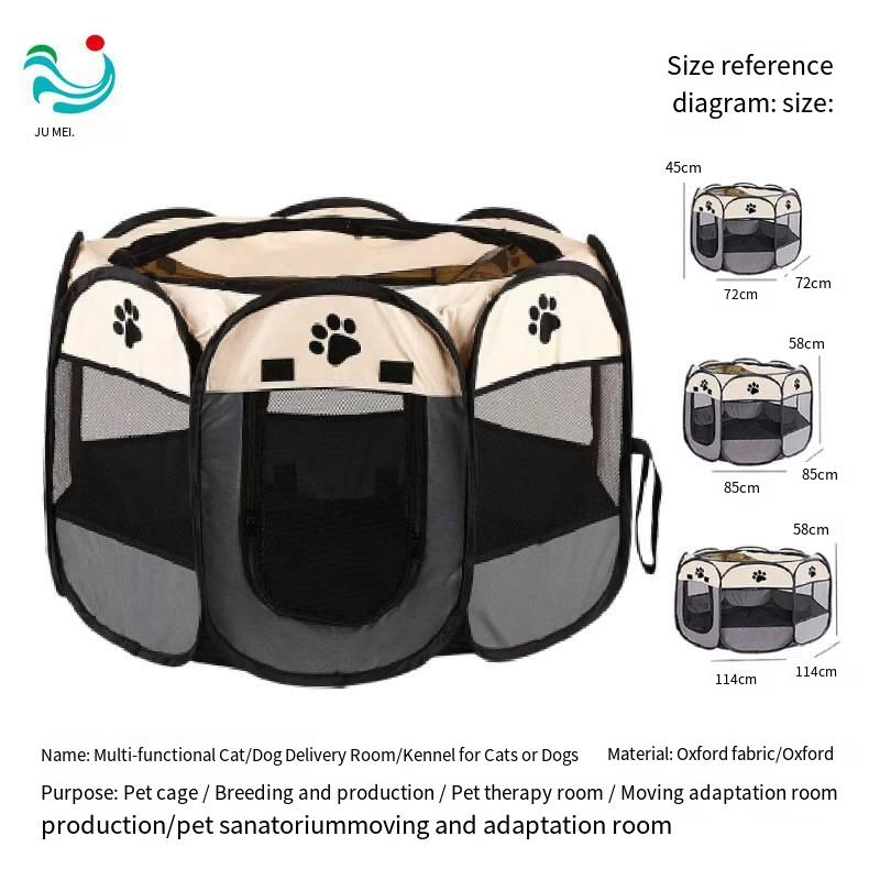 Cat birthing room foldable cat and dog cage pet enclosure camping tent cat bed octagonal cage closed breeding box pregnancy