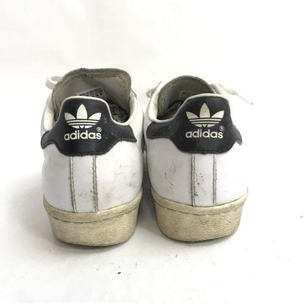 adidas superstar gold tongue leather sneakers 7 25 white(USED)