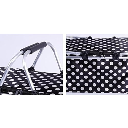 Ladfrol Outdoor Cooler Box, Insulated, Shopping Basket, Large Capacity, Lightweight, Foldable, Perfect for Sports Days and Camping (46*28*24cm, A)