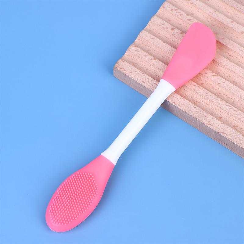 1 Stück Silikon Doppelseitiger Gesichtsmaskenpinsel Peeling Mitesserentferner Reiniger Schlammmasken Spatel Gesichtshautpflege Werkzeug