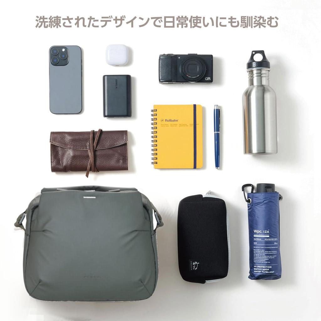 Hakuba Camera Case Plus Shell Stream Shoulder Bag 6L AZ Olive Water-Resistant AMZSP-STSB6OV