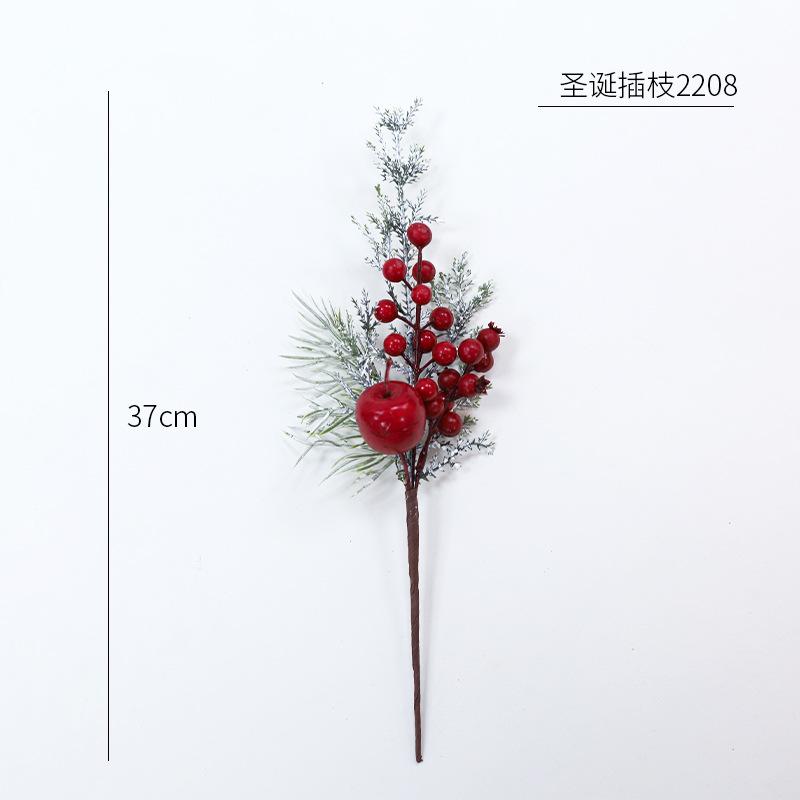 58cm Artificial White Berry Bouquet Christmas Decora Fake Plant for Home Decor Xmas Tree Navidad New Year 2025 Ornaments