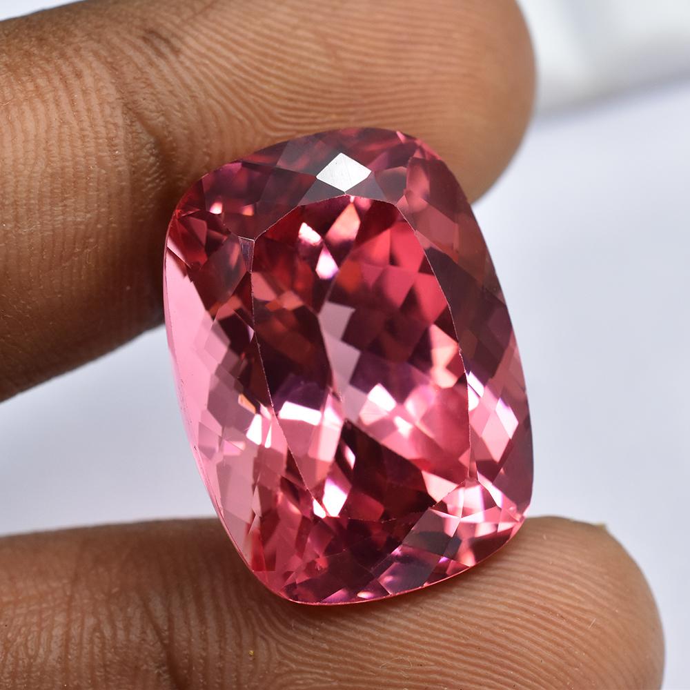 Natural Padparadscha Sapphire Cushion 39 Ct Rare Certified Loose Gemstone