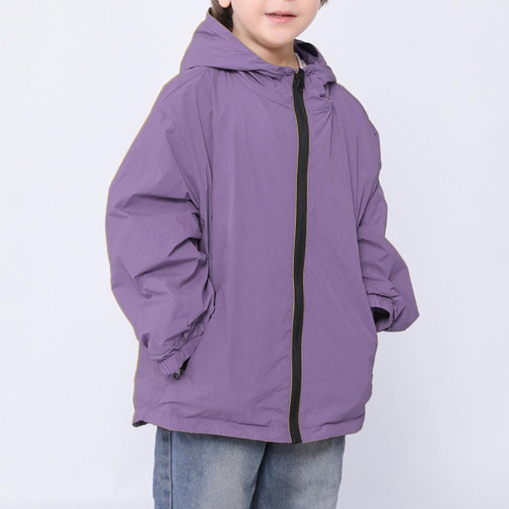 Children's Casual Waterproof Windbreaker Outdoor Loose Solid Color Sportswear Jacket