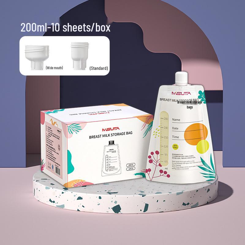 

Misuota Stand-Up Double-Seal Breast Milk Storage Bags with Direct Pump Connection