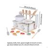 Wooden Kitchen Toy, Cooking Set,Portable BBQ Mini and Grill Toy for Children