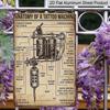 2D Flat Vintage Tattoo Machine Diagram Metal Sign - 7.87X11.8inch Aluminum Wall Art for Home, Bar, Cafe, Garden Decor - Ideal for Holiday Parties