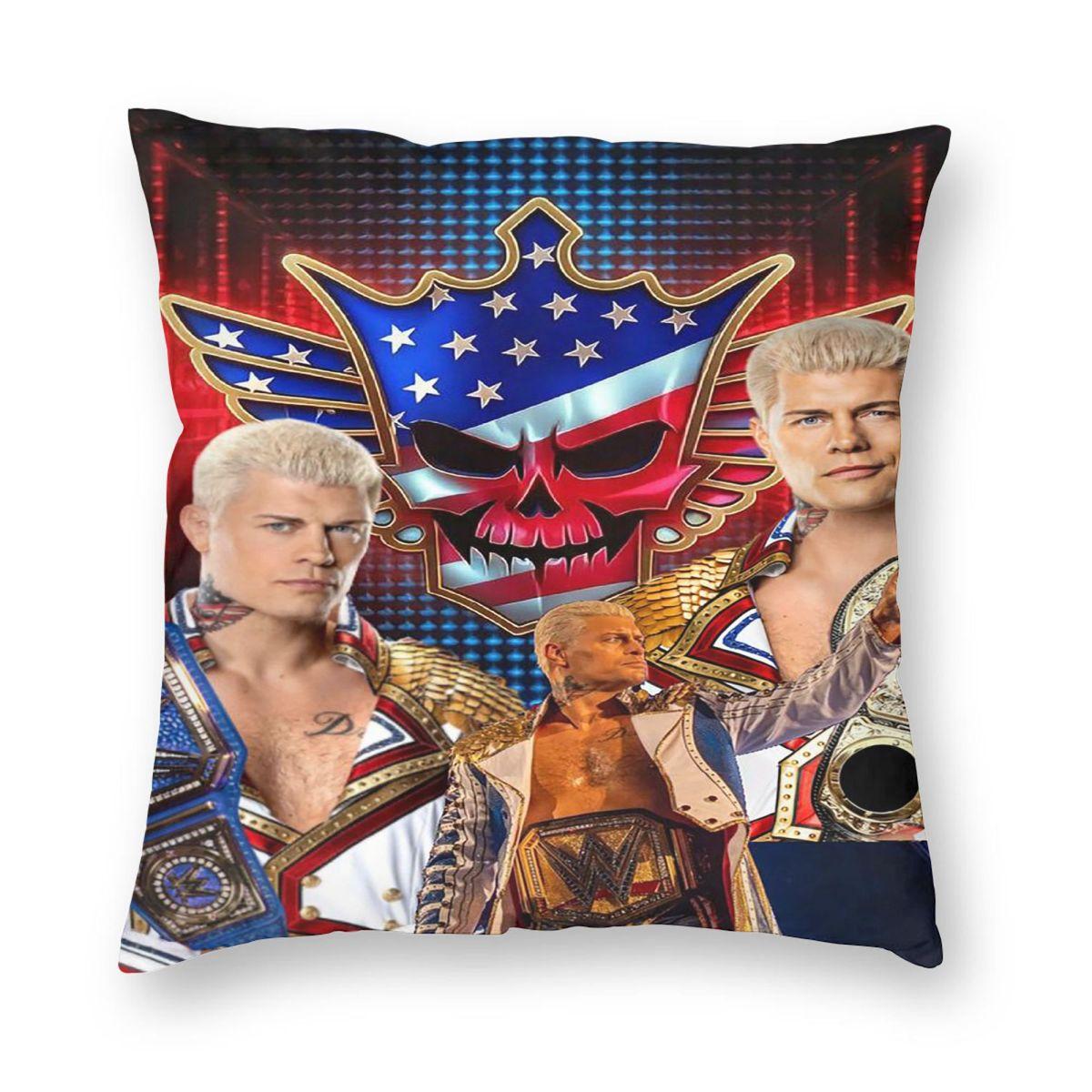 In The Ring Cody Rhodes American Nightmare Square Pillowcase Pillow Cover Cushion Throw Pillow for Home Sofa Living Room 12x12Inch