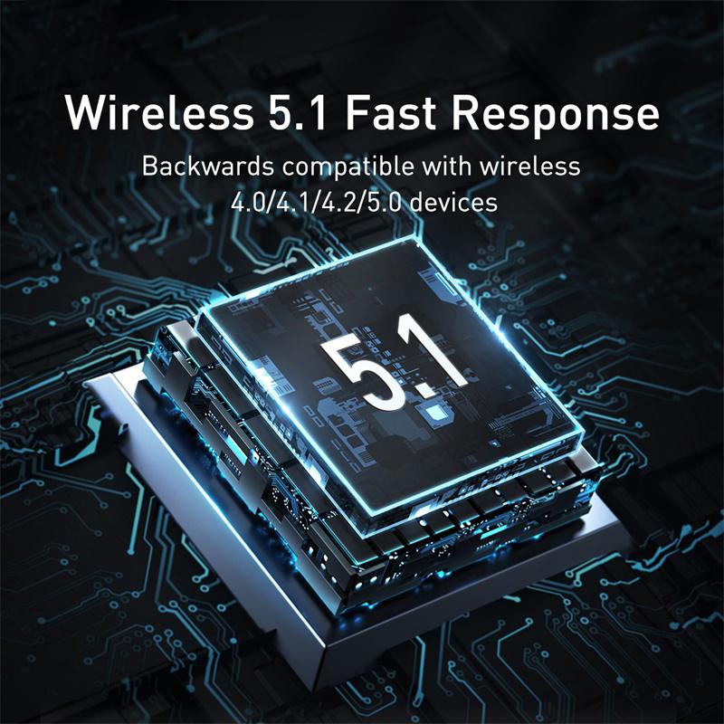 Baseus Προσαρμογέας USB Bluetooth Bluetooth 5.1 Δέκτης-Πομπός Ήχου Μουσικής Για PC Ηχείο Φορητό Υπολογιστή Ασύρματο Ποντίκι Πομπός USB