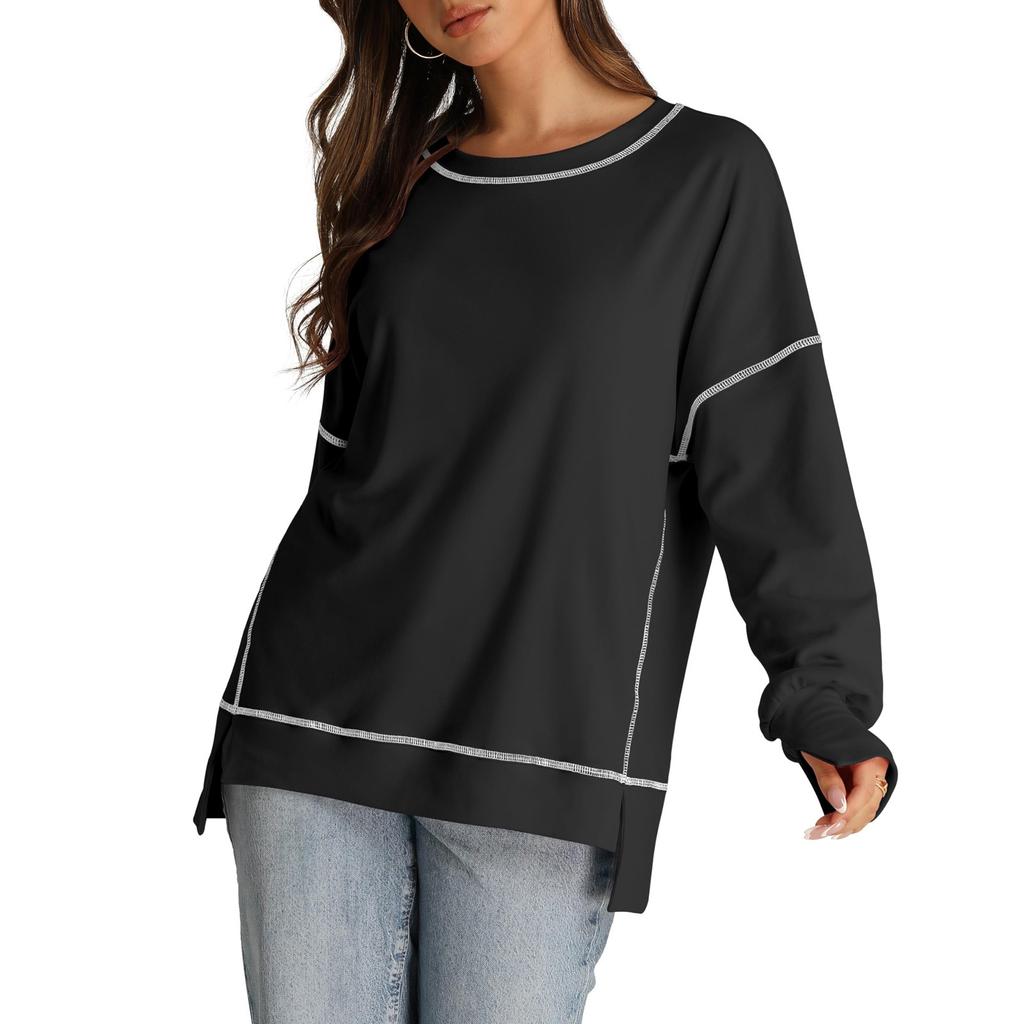 Damen Sweatshirts mit Rundhalsausschnitt, lässig, bequem, modische Outfits, Kleidung