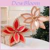 Christmas Artificial Velvet Flower Branch With Gold Edging For Holiday Decor