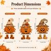 2D Flat 3Pcs Cute Halloween Wooden Pumpkin Sign Desk Tabletop Ornament Spooky Ghost Desktop Decor Festival Party Pack