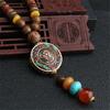 Sweater Dress Wooden Beaded Tassel Long Jewelry Pendant Chain  Handmade