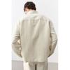 H M Linen Blend oversHirt Regular Fit creaM