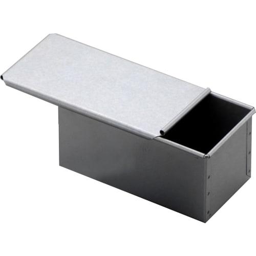Tiger Crown Silver Bread Pan, 95 x 190 x 95mm, Square Bread Pan, 1 Loaf Capacity, Steel with Aluminum Plated Finish, with Sliding Lid, 2383
