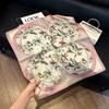 71Cm New Chinese Simulation Silk Square Scarf Soft and Skin-friendly Ink Flower Rhyme Printing Silk Scarf Neck Sunscreen Small Scarf