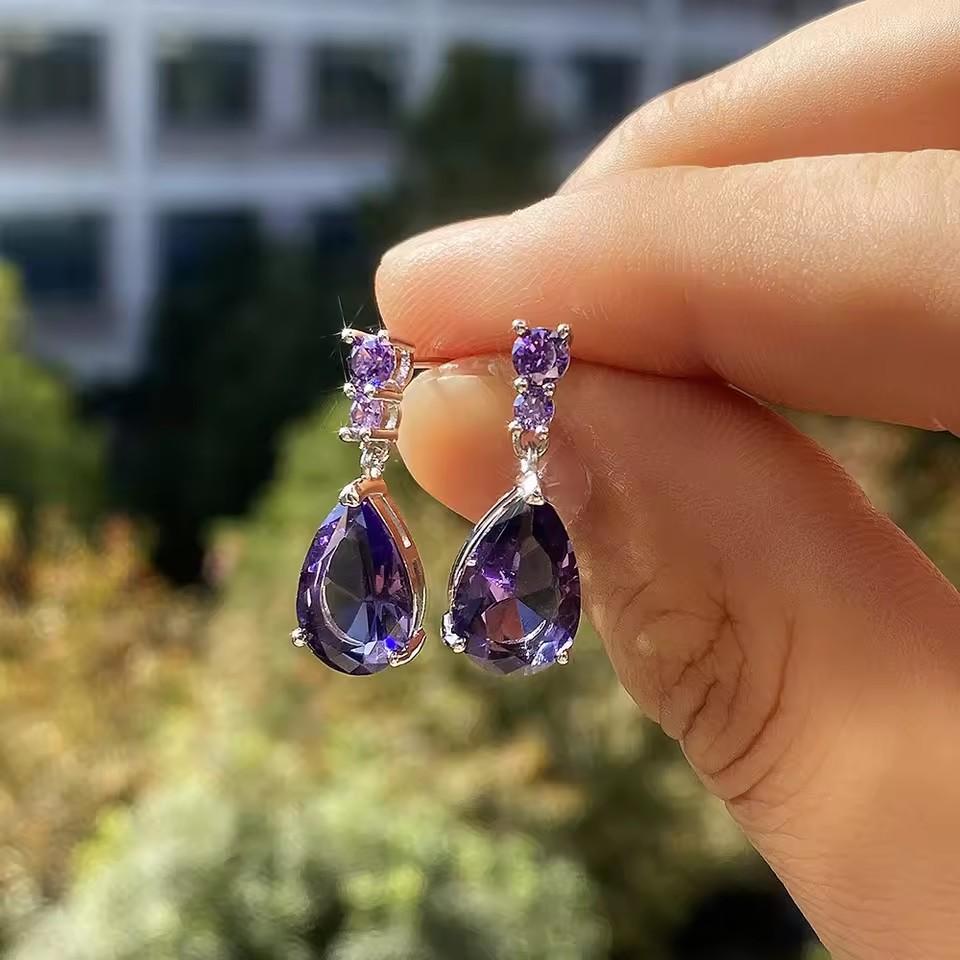 Sweet Elegant Long Waterdrop Earrings Fashionable Versatile Cute Dangle Earrings Gift For Best Friends And Couples