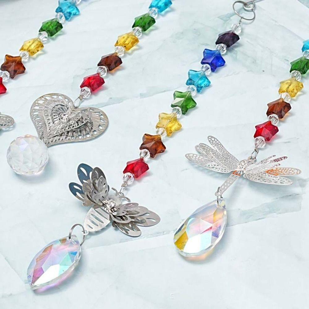 Exquisite Butterfly Prism Pendant Unique Window Hanging Suncatchers Crystal Wind Chime  Balcony