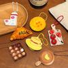 Cute Cartoon Simulated Food Pendant Keychain Creative Funny Chocolate Egg Bread Backpack Pendant Accessories Gifts