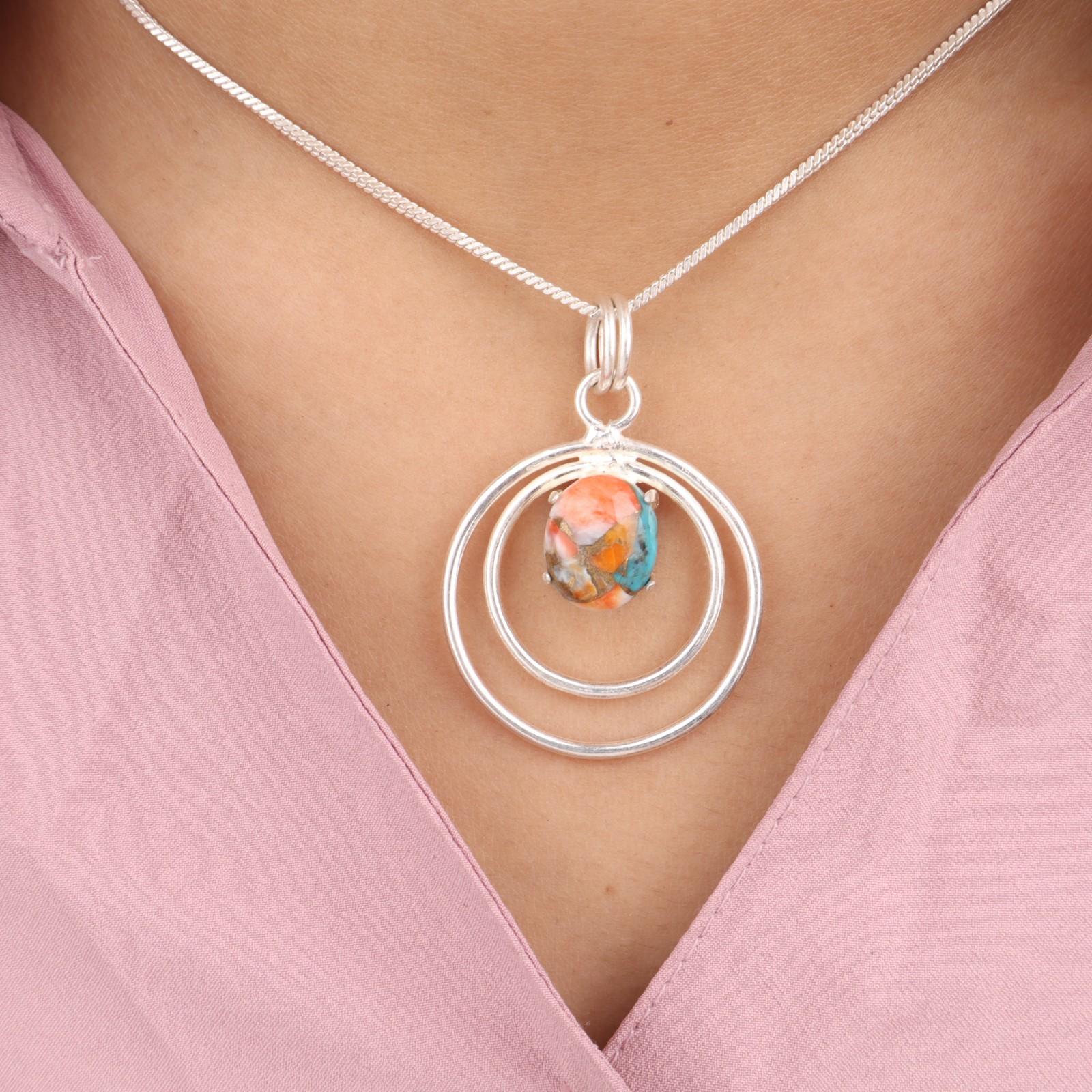 

Natural Spiny Oyster Gemstone 925 Sterling Silver Jewelry Handmade Pendant 1.65 PP-61-39