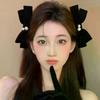 2Pcs Graceful Retro Black/Red Velvet Bow Clip Elegant Two-piece School Party Duckbill Clip For All Seasons Hair Accessories