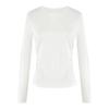 Qiusbiyiren Basic Round Neck Ruched Long-Sleeve T-Shirt