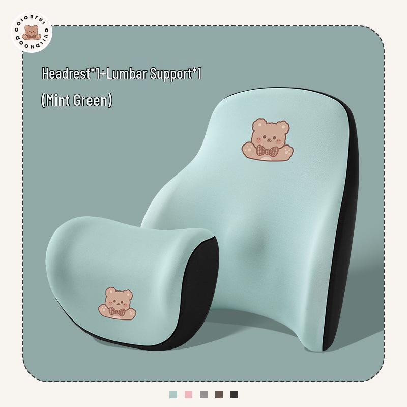 Cute Car Seat Neck and Lumbar Support Pillow