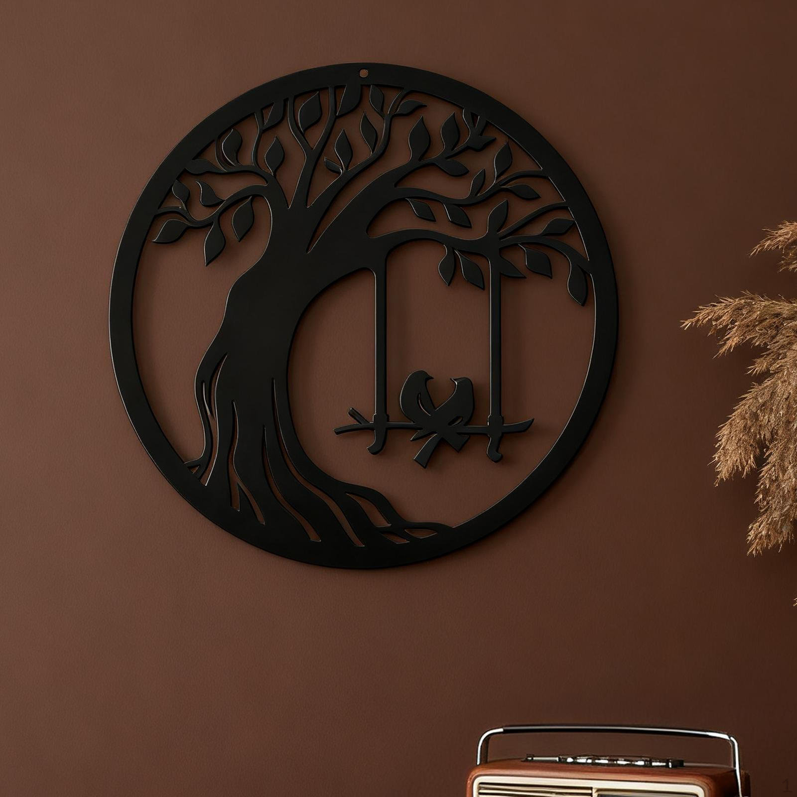 

Tree Wall Plaque ,Decoration Modern Iron 30cm Ornament Art Decor for Yard Backyard Home Farm