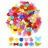 Colorful Plastic Button Set: Heart, Star, Butterfly, Round - DIY Jewelry Craft Accessories