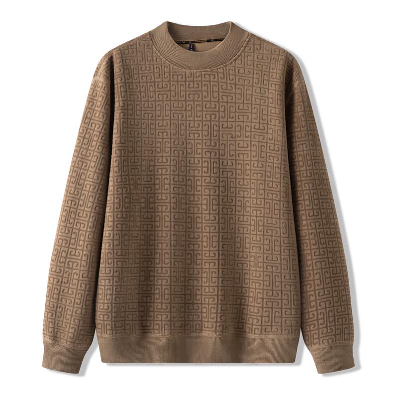 Men's Fleece Lined Round Neck Sweater