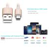 Micro-USB-kabel Nylon gevlochten data-snellader USB-kabel voor Samsung Xiaomi Redmi Huawei LG Microusb Android-telefoonkabels